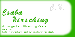 csaba wirsching business card